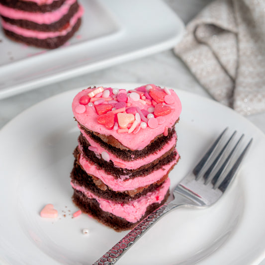 Heart Shaped Chocolate Cakelettes with Vanilla Buttercream